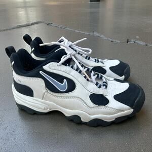 Vintage 90s Nike Air Vengeance Lite Sneakers White Navy Blue Women's size 8.5